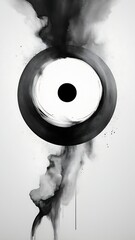 Grunge Ink Circle with Motion Streaks Design