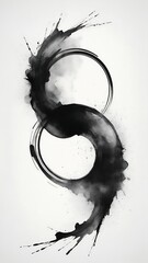 Black Artistic Splash on White Space
