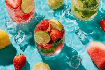 cooling fruits in summer concept , Generative AI
