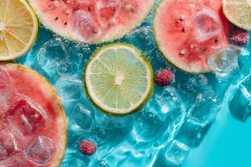 cooling fruits in summer concept , Generative AI