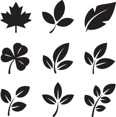 Fototapeta premium Leaf Silhouettes for Nature and Organic Logos