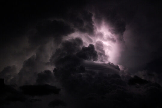 storm thunderclouds at night