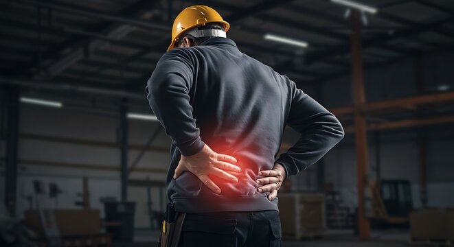 Construction Worker Suffering from Back Pain at Work