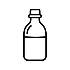 Fototapeta premium Milk bottle outline illustration in minimalist style 