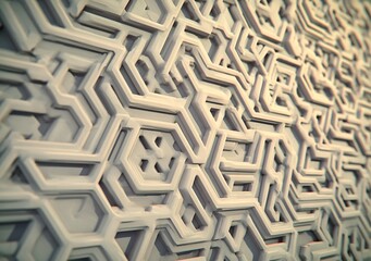 Geometric pattern maze lines three dimensional