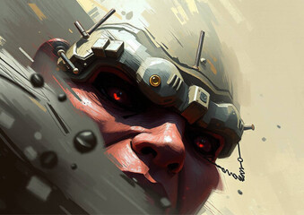 old man in metal suit