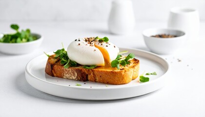 Poached Egg On Toast With Microgreens