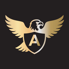 Obraz premium Initial Eagle Logo combine with letter A vector template 