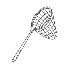 Butterfly net outline illustration for catching insects and butterflies