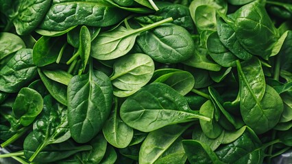 Fototapeta premium Green spinach leaves background. Suitable for marketing or business purposes. Panoramic banner with place for text
