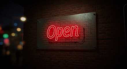  Red neo light open sign