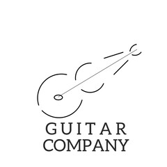 Black line vector logo for company or business. Guitar companies and the music industry. Element vector 