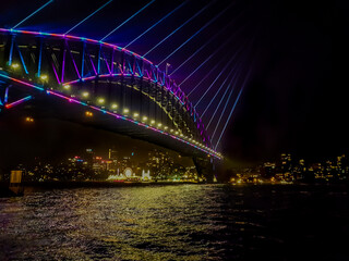 The Harbour Bridge Lit Up for Vivid Sydney 2019