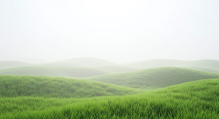 Obraz premium green field and fog