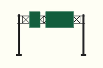 Obraz premium Overhead Highway Signage Template for Traffic Information