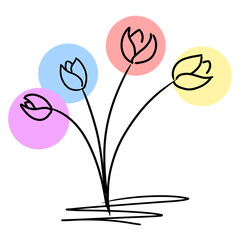 Flower icon isolated on transparent background.