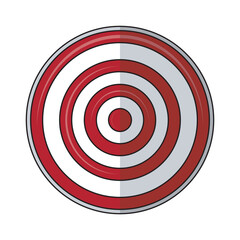Red and white bullseye target icon in vector style, ideal for archery, shooting, goal setting, or precision concept illustrations and digital designs.