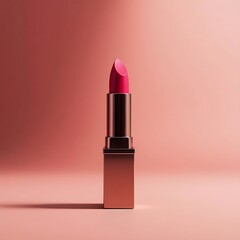 Luxurious Rose Lipstick on a Soft Coral Background