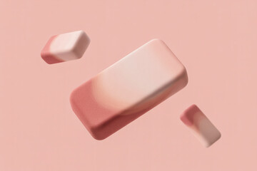 Matte-Finished Pink Rectangular Eraser with Subtle Shadows and Even Lighting (1)