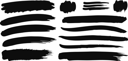 Handdrawn Brush Strokes Splatters on Background Abstract Graphic Elements Brushstroke