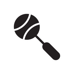 Baby rattle icon. Simplistic rattle toy design, useful for nursery or baby product ads.
