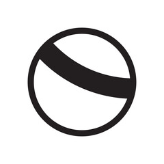 Toy ball symbol icon. Classic striped ball icon for toy stores, baby apps, or playtime branding.