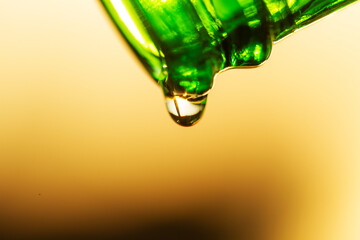 green beer bottle detail