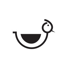 Singing bird icon. Cute singing bird symbol for children’s books, toys, or apps.