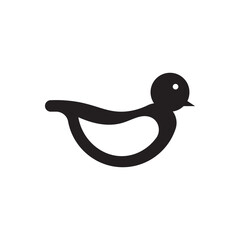Bird side view icon. Simple bird silhouette, perfect for eco, wildlife, or kid themed designs.