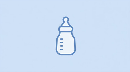 Simplified icon representing a baby milk bottle, commonly used in feeding and infant care graphics