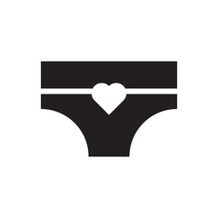 Heart under wear icon. Women’s underwear with heart accent, perfect for fashion, lingerie, or love themes.