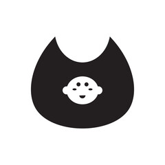 Baby bib with face icon. Baby bib icon with cute face, ideal for baby clothing or parenting content.