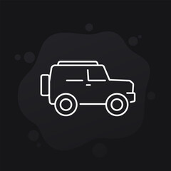 4wd car icon, off-road 4x4 suv line design
