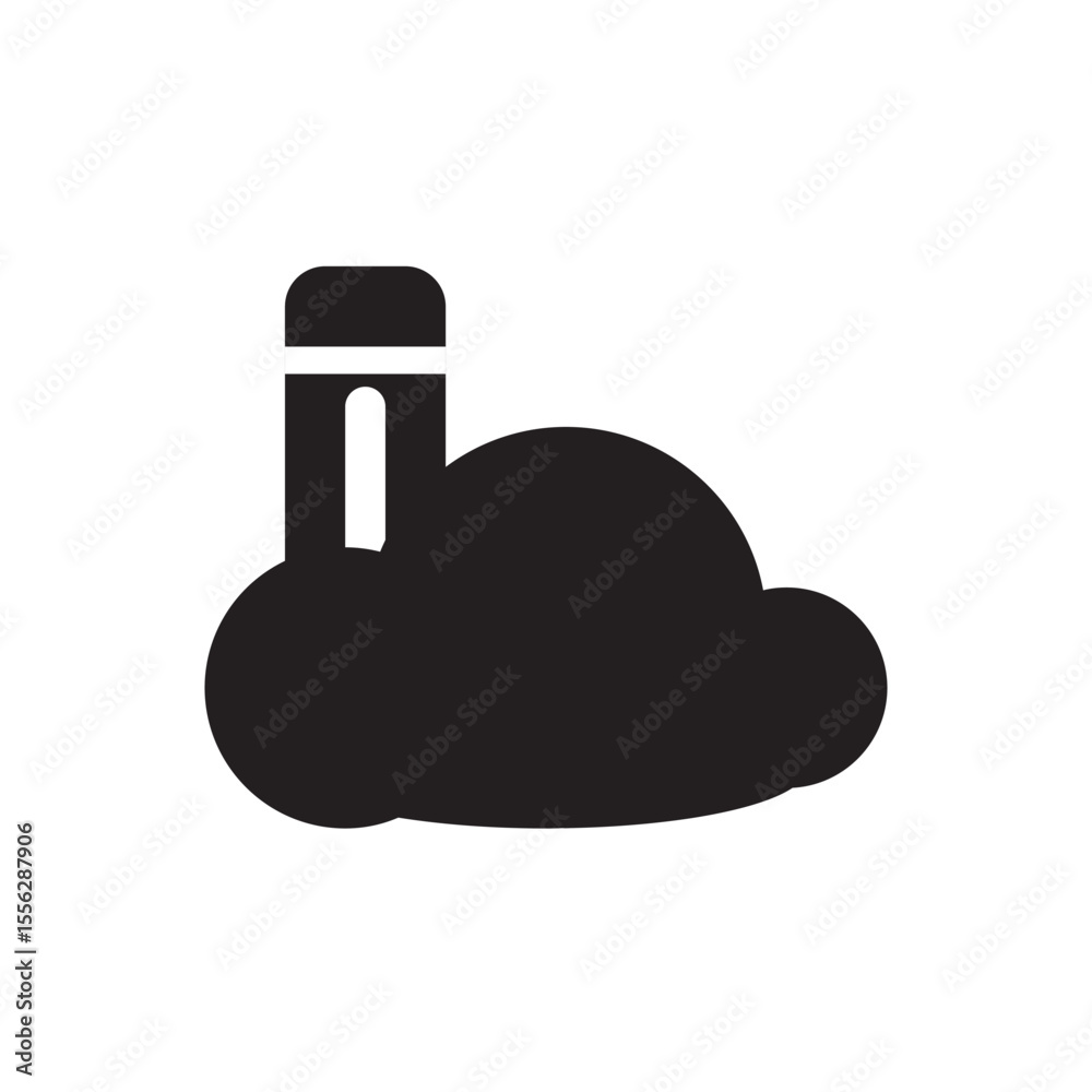Poster clouds backup icon with server stack silhouette. minimalist icon showing cloud and server, symbolizi