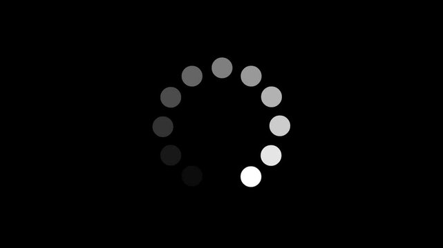 Loading wheel animation. Lower Third Animated spinning load icon with alpha layer transparent background