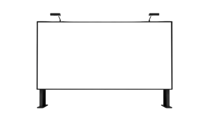 Blank horizontal billboard sreen transparent isolated on transparent background