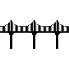 Pixel Art Suspension Bridge – golden gate bridge pixel style