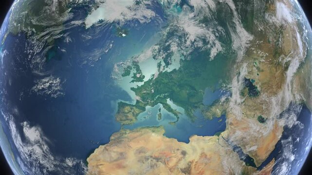 Zoom to Cities from Space United Kingdom Lichfield