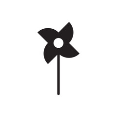 Classic pinwheel icon. Spinning wind toy symbol, perfect for childhood, breeze, or playful graphics.