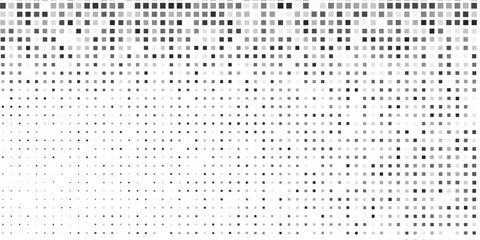 Simple rectangle grunge dotted halftone gradient texture. Vanishing polka dot background design abstract vector