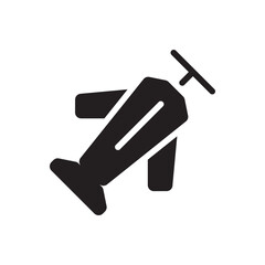 Black toy airplanes icon. Flat black airplane toy icon, suitable for kid-related apps or games.