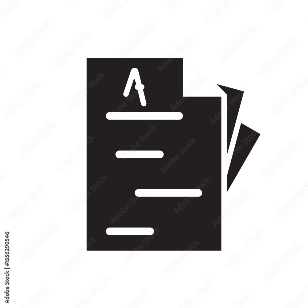 Poster document stack icon. simple icon of stacked pages for document management interfaces.