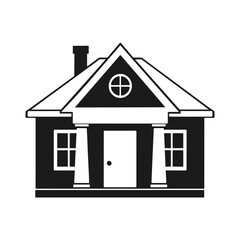 Modern house icon, home silhouette, real estate symbol, architecture vector