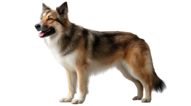 Majestic Canine Portrait: A striking portrait of a well-groomed dog stands proudly, showcasing its elegant posture and captivating gaze.  