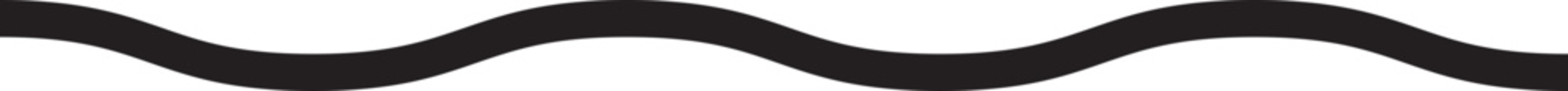 Bold abstract line combining fluid waves and three defined upward peaks within a cohesive flowing form.