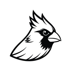 Black and white art illustration of a cardinal bird.eps