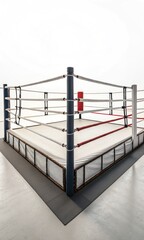 Exciting boxing match setup indoor arena sports event energetic environment low angle view competitive spirit