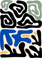 Modern Illustrative Abstract Pattern Canvas Print