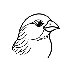 Obraz premium Line art illustration of a canary bird face.eps