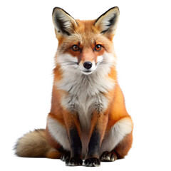 Fototapeta premium Red fox in canadian forest on transparent background 